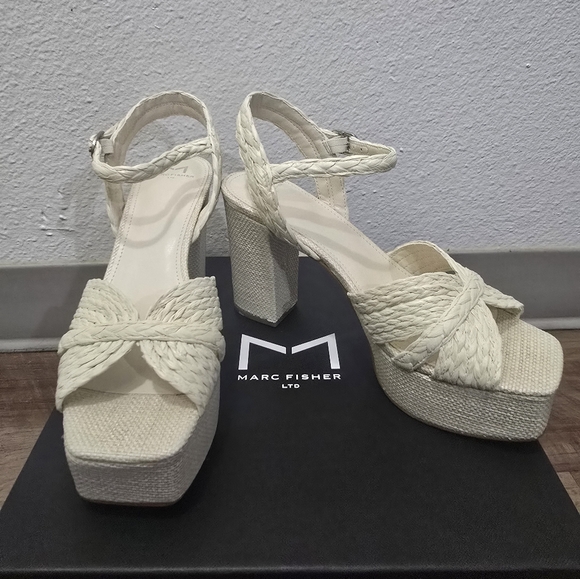 Marc Fisher Cream Braided Platform Heels - Picture 10 of 11